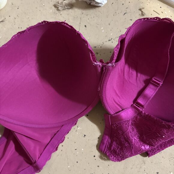 Torrid 44F  Pink Lace Molded Cup Push Up Bra - Picture 2 of 6